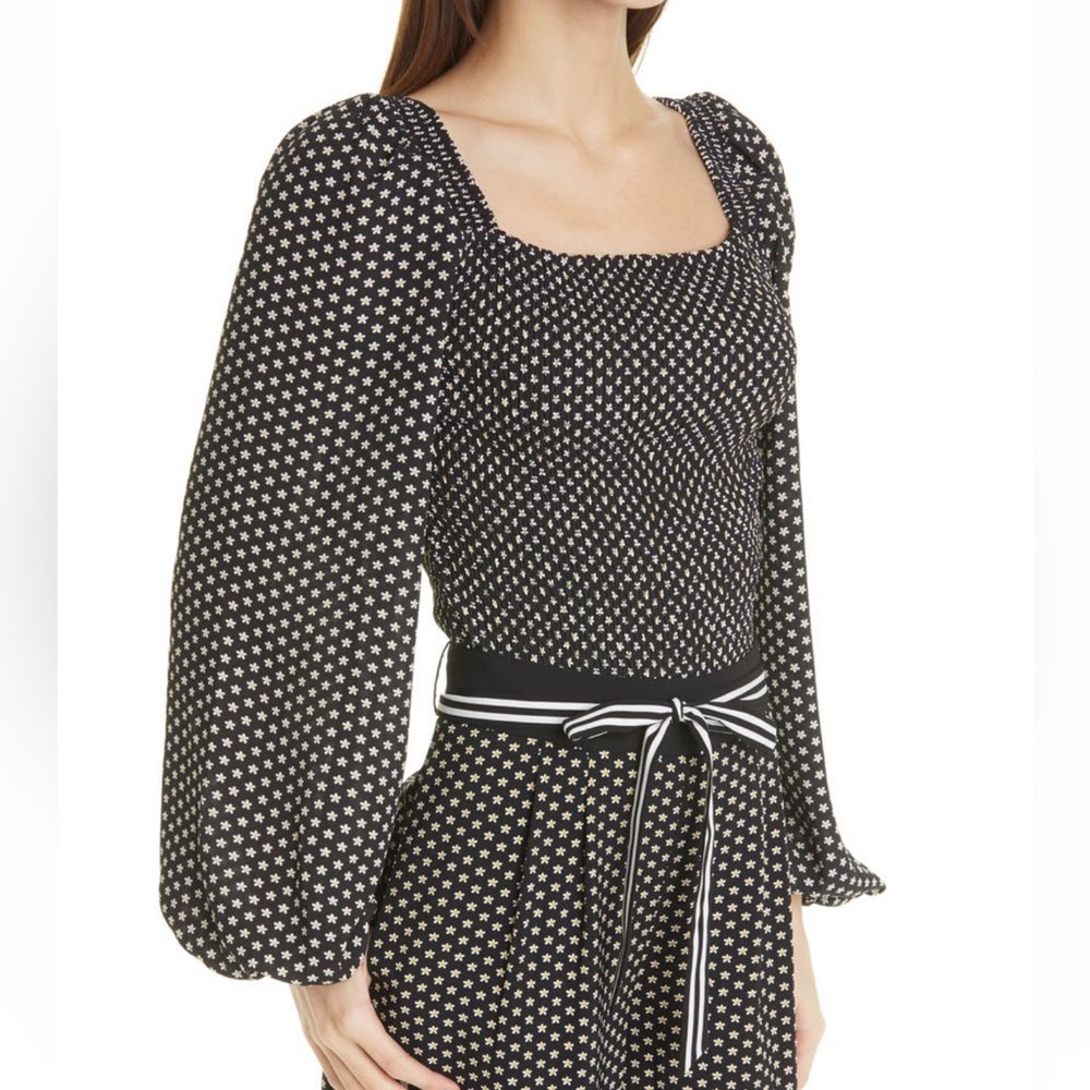 NWNT TED BAKER LONDON Women's Daisy Print Smocked Balloon Sleeve . Size 8 - Picture 3 of 10